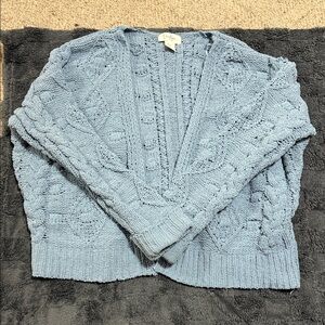 Jessica Simpson Light Blue Cable Knit Cardigan